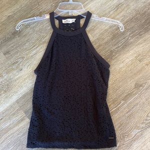 XS black laced shirt from hollister